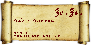 Zsák Zsigmond névjegykártya