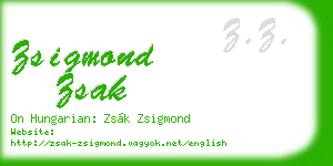 zsigmond zsak business card